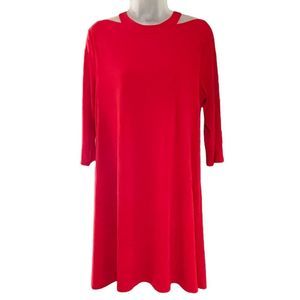 C Est. 1946 red flowy cold shoulder dress woman’s size Large